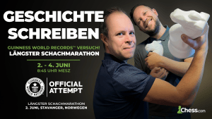 Norwegisches Duo will 60-Stunden-Schachmarathon-Rekord brechen